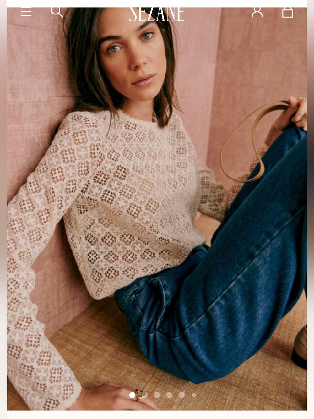 Sezane Lova Blouse Beige - Size 38